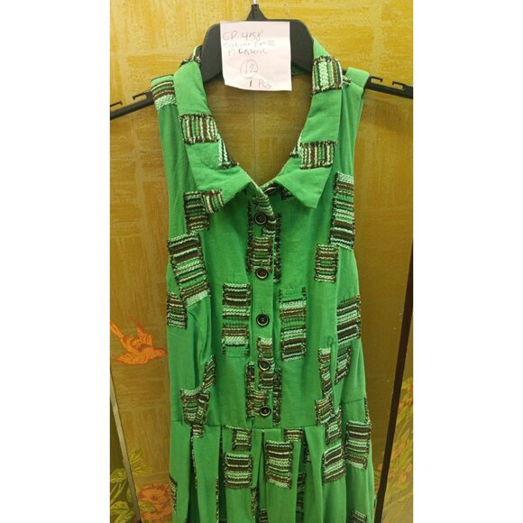 Eva Franco Green Halter Style Collared Sleeveless Midi Dress with Pockets NWT - Picture 5 of 5